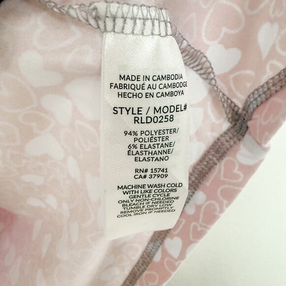 Splendid Womens Pajama Set Size XL Pink Heart Print Top Pants Lounge Softcore - Picture 4 of 8